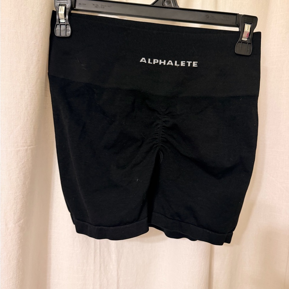 Alphalete Black High-Waist Scrunch Bike Shorts